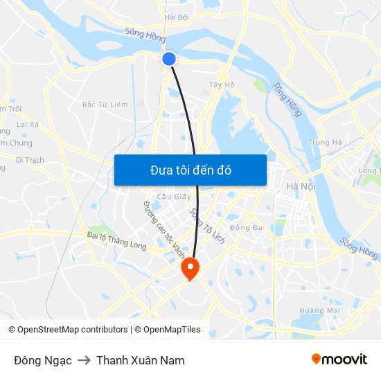 Đông Ngạc to Thanh Xuân Nam map