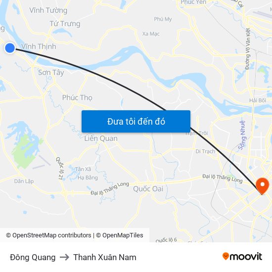 Đông Quang to Thanh Xuân Nam map