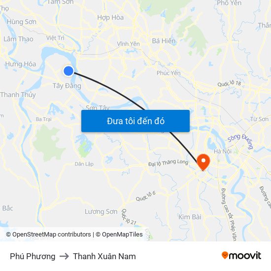 Phú Phương to Thanh Xuân Nam map