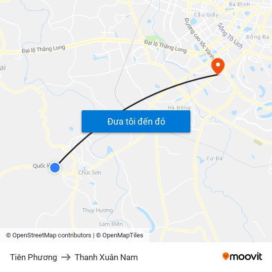 Tiên Phương to Thanh Xuân Nam map