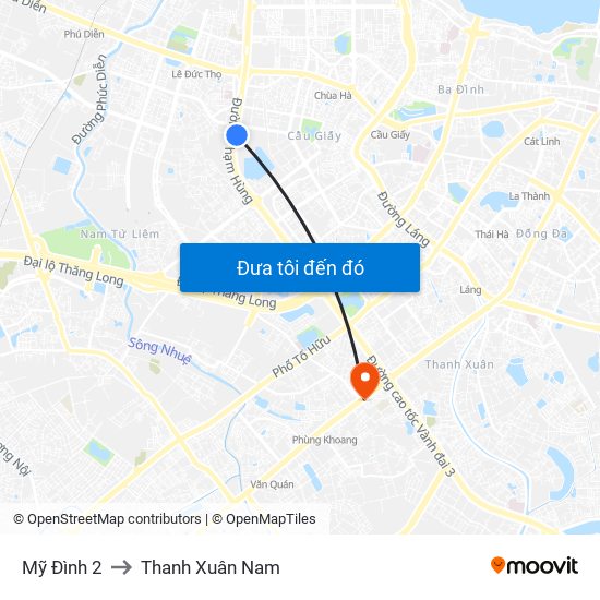 Mỹ Đình 2 to Thanh Xuân Nam map