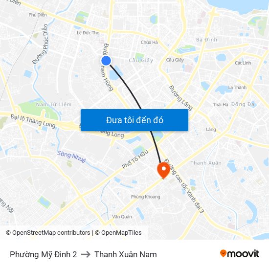 Phường Mỹ Đình 2 to Thanh Xuân Nam map
