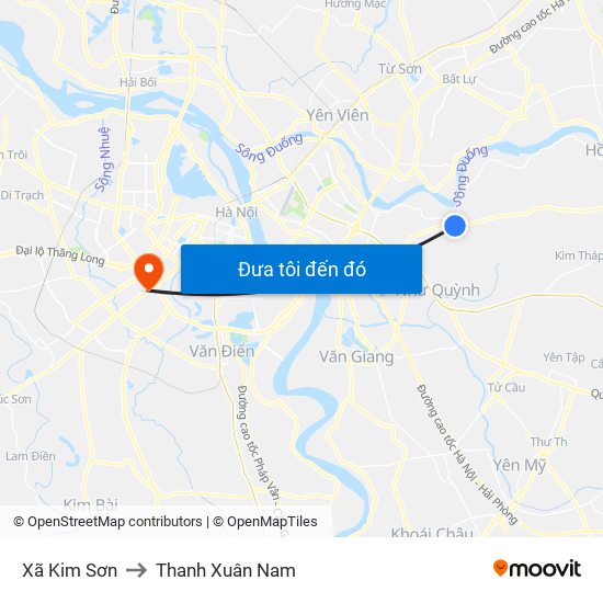 Xã Kim Sơn to Thanh Xuân Nam map