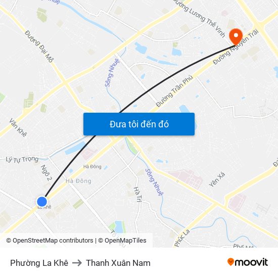 Phường La Khê to Thanh Xuân Nam map
