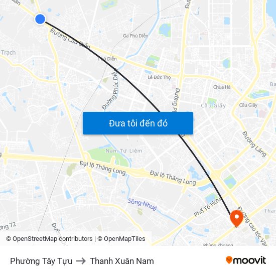 Phường Tây Tựu to Thanh Xuân Nam map