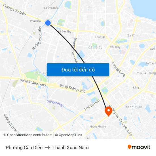 Phường Cầu Diễn to Thanh Xuân Nam map