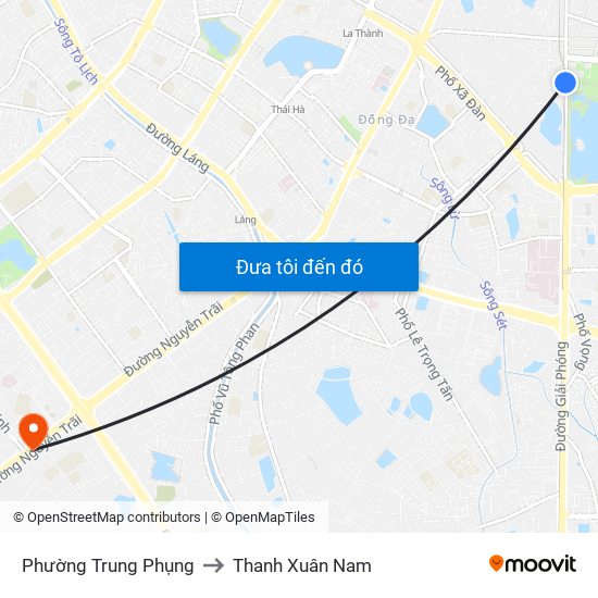 Phường Trung Phụng to Thanh Xuân Nam map