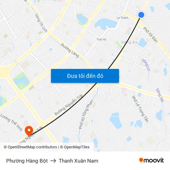 Phường Hàng Bột to Thanh Xuân Nam map