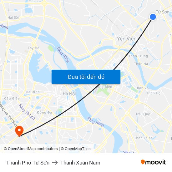 Thành Phố Từ Sơn to Thanh Xuân Nam map