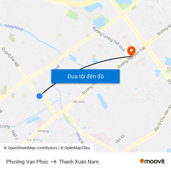 Phường Vạn Phúc to Thanh Xuân Nam map