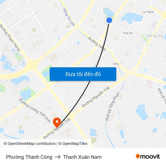 Phường Thành Công to Thanh Xuân Nam map