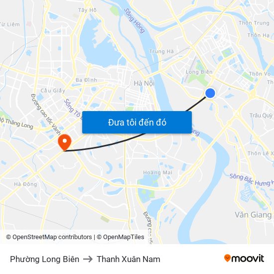 Phường Long Biên to Thanh Xuân Nam map