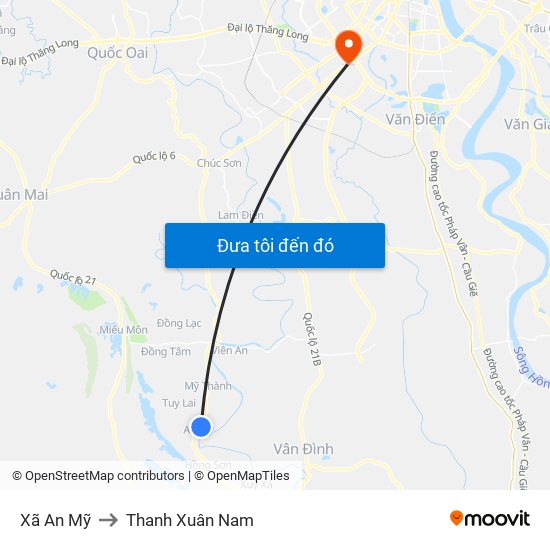 Xã An Mỹ to Thanh Xuân Nam map