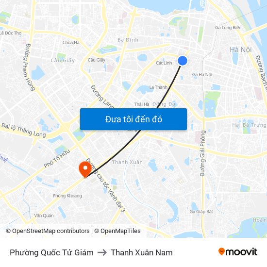 Phường Quốc Tử Giám to Thanh Xuân Nam map