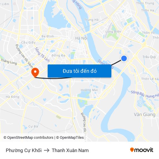 Phường Cự Khối to Thanh Xuân Nam map