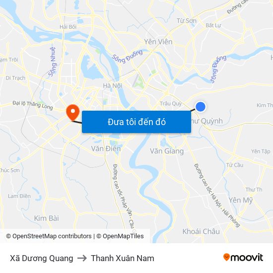 Xã Dương Quang to Thanh Xuân Nam map