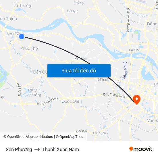 Sen Phương to Thanh Xuân Nam map
