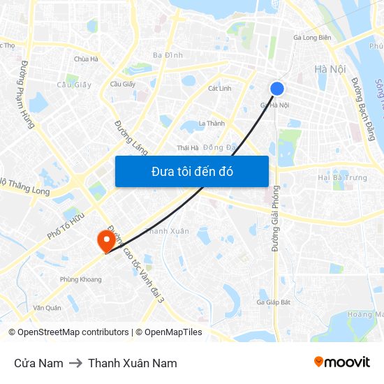 Cửa Nam to Thanh Xuân Nam map