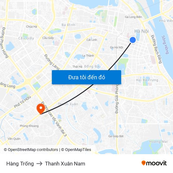 Hàng Trống to Thanh Xuân Nam map