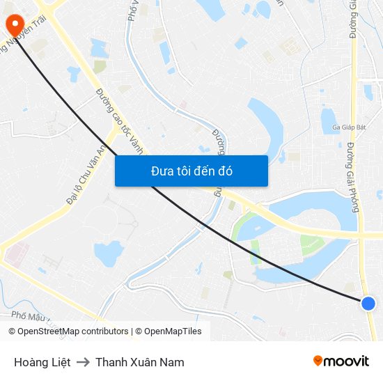 Hoàng Liệt to Thanh Xuân Nam map