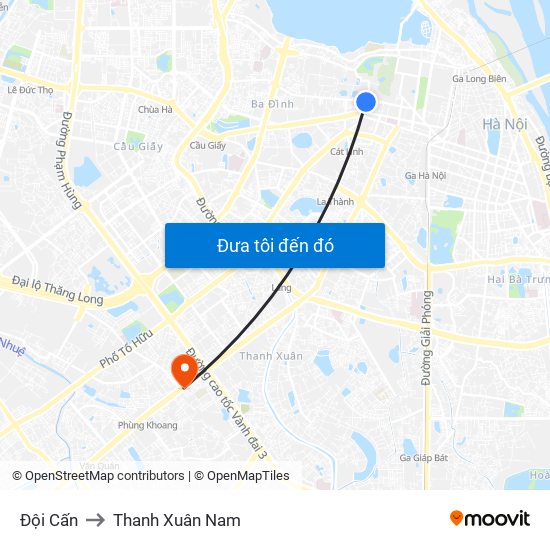 Đội Cấn to Thanh Xuân Nam map