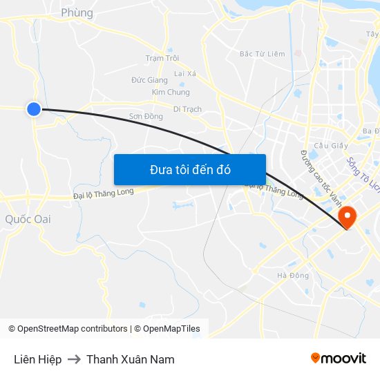 Liên Hiệp to Thanh Xuân Nam map