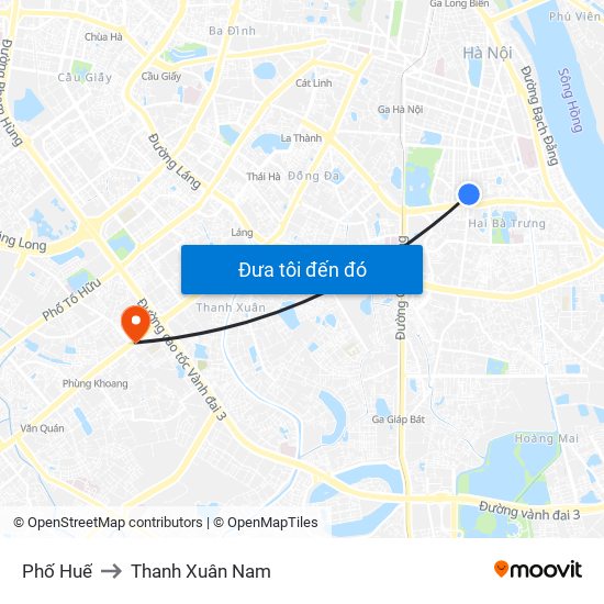 Phố Huế to Thanh Xuân Nam map