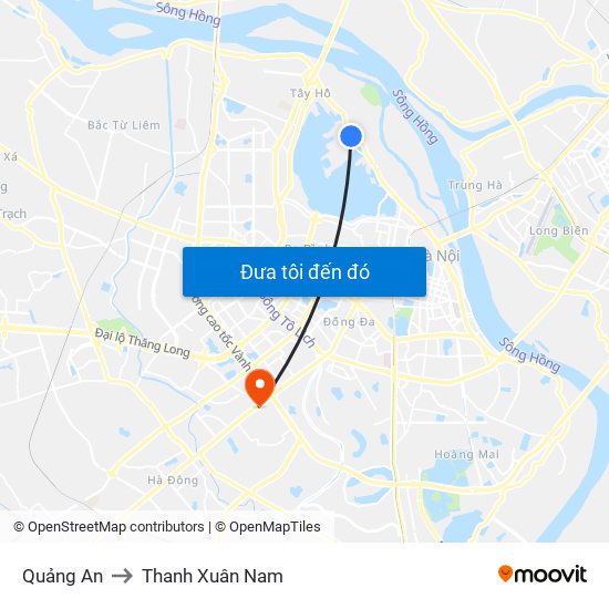Quảng An to Thanh Xuân Nam map