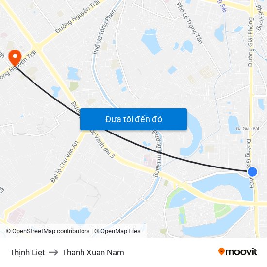 Thịnh Liệt to Thanh Xuân Nam map
