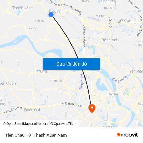 Tiền Châu to Thanh Xuân Nam map