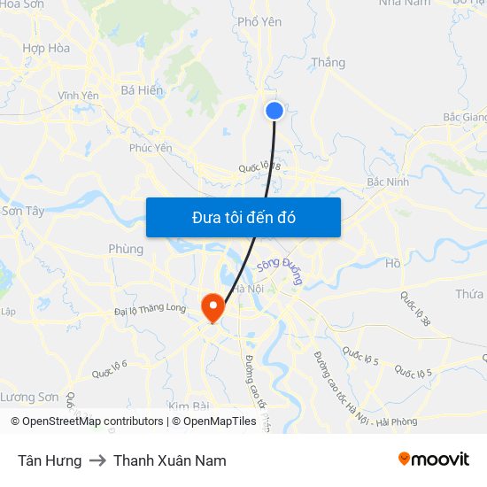 Tân Hưng to Thanh Xuân Nam map