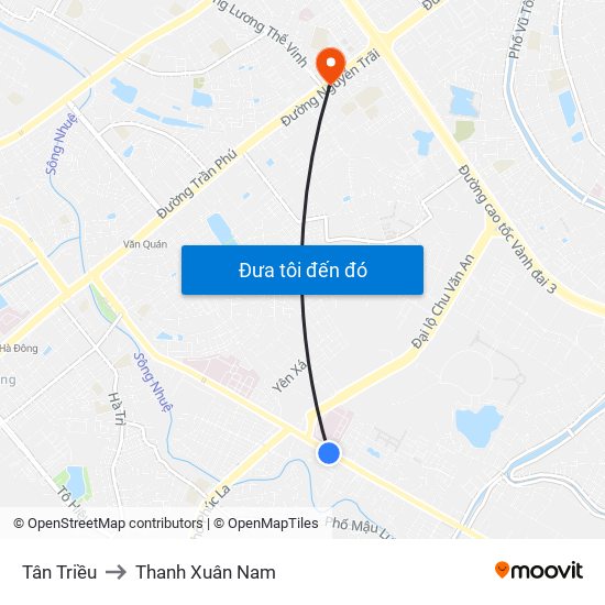 Tân Triều to Thanh Xuân Nam map