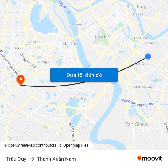 Trâu Quỳ to Thanh Xuân Nam map