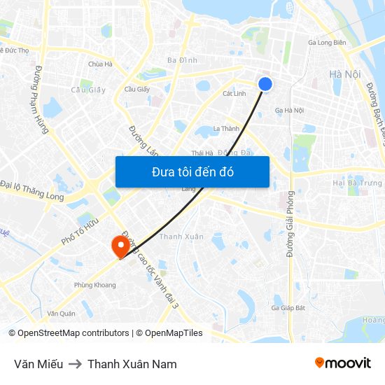 Văn Miếu to Thanh Xuân Nam map