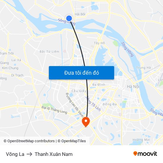 Võng La to Thanh Xuân Nam map