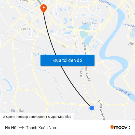 Hà Hồi to Thanh Xuân Nam map