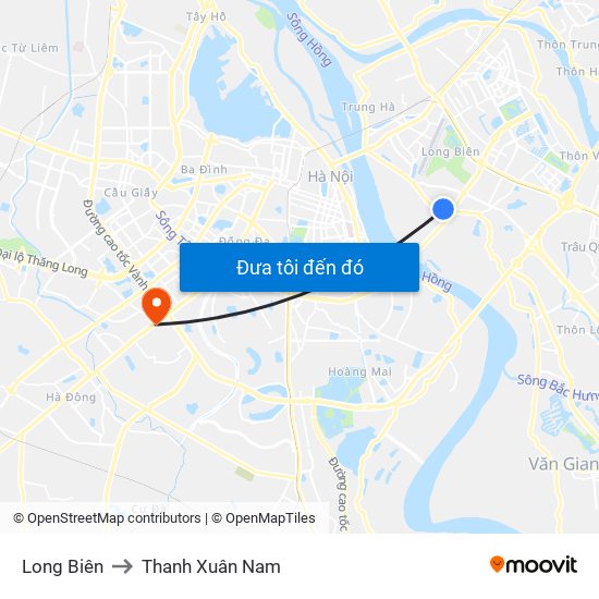 Long Biên to Thanh Xuân Nam map