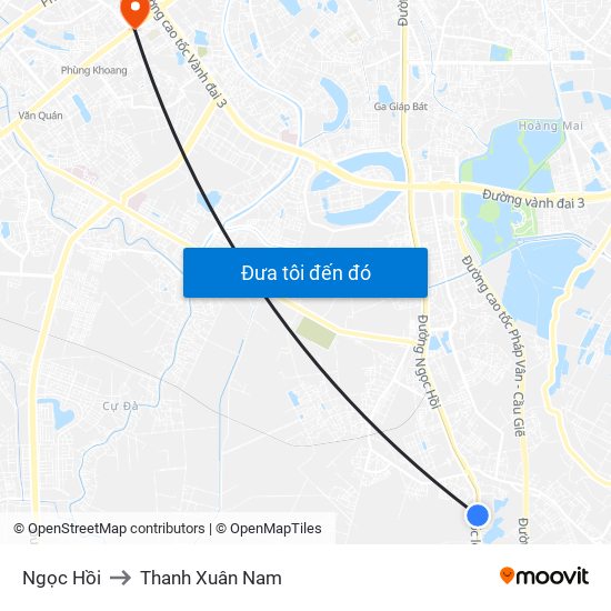 Ngọc Hồi to Thanh Xuân Nam map