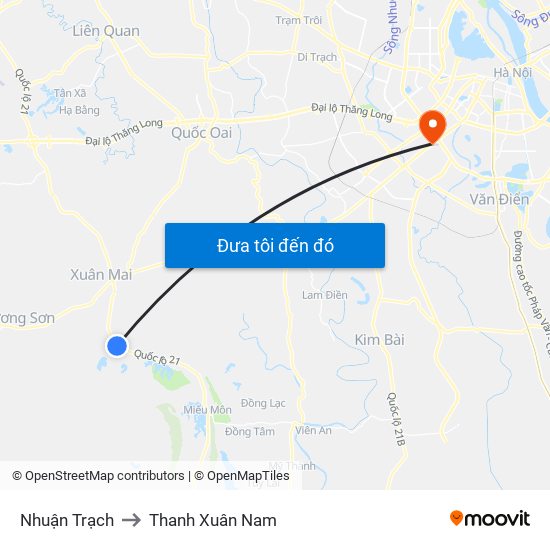 Nhuận Trạch to Thanh Xuân Nam map