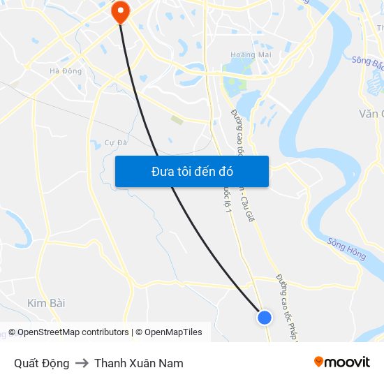 Quất Động to Thanh Xuân Nam map