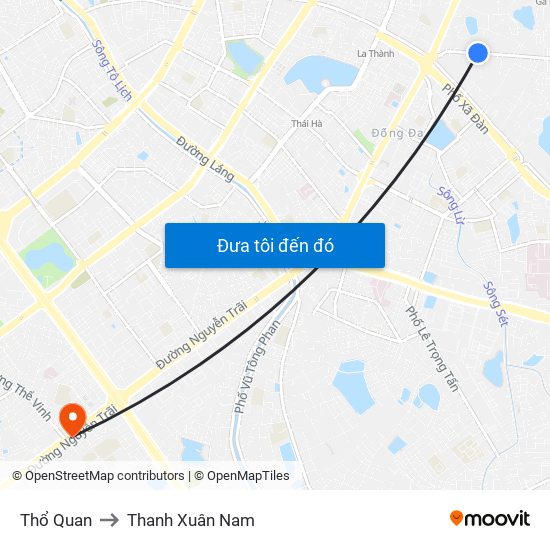 Thổ Quan to Thanh Xuân Nam map