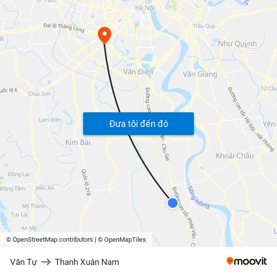 Văn Tự to Thanh Xuân Nam map