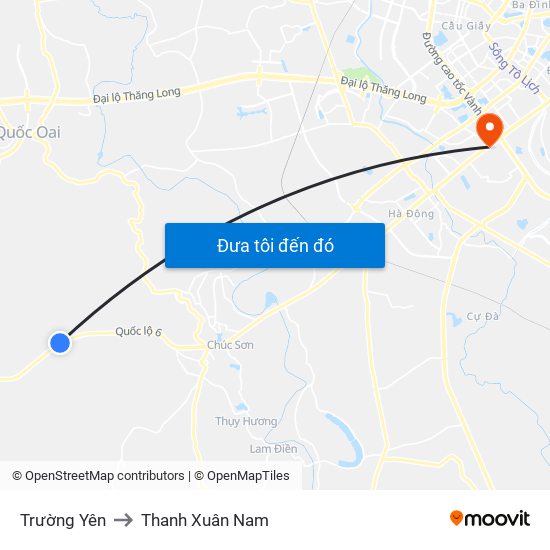 Trường Yên to Thanh Xuân Nam map