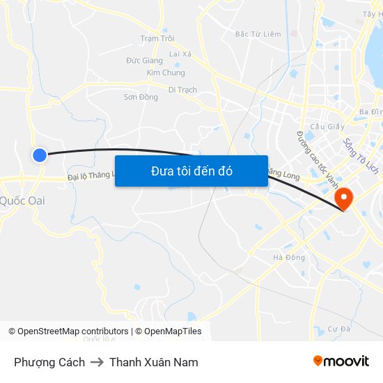 Phượng Cách to Thanh Xuân Nam map