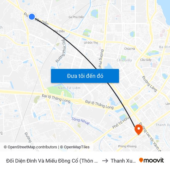 Đối Diện Đình Và Miếu Đồng Cổ (Thôn Nguyên Xá) - Đường 32 to Thanh Xuân Nam map