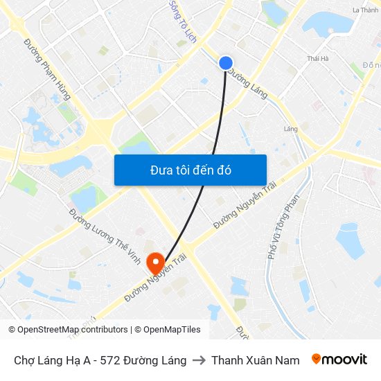 Chợ Láng Hạ A - 572 Đường Láng to Thanh Xuân Nam map