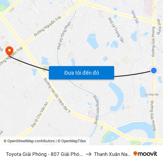 Toyota Giải Phóng - 807 Giải Phóng to Thanh Xuân Nam map