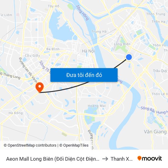 Aeon Mall Long Biên (Đối Diện Cột Điện T4a/2a-B Đường Cổ Linh) to Thanh Xuân Nam map