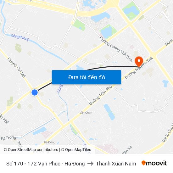 Số 170 - 172 Vạn Phúc - Hà Đông to Thanh Xuân Nam map