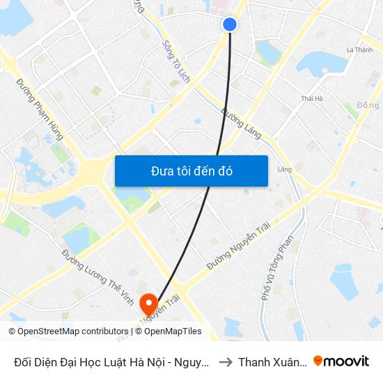 Đối Diện Đại Học Luật Hà Nội - Nguyễn Chí Thanh to Thanh Xuân Nam map